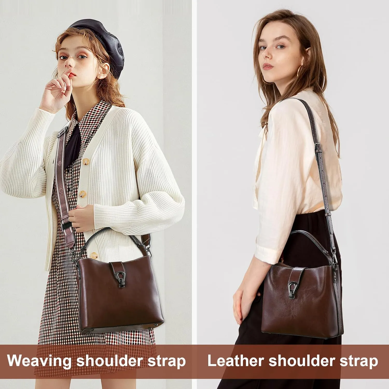 Yonami Genuine Leather Purses - Women's Designer Crossbody Bags  Small Purses for Women, Women's Shoulder Handbags