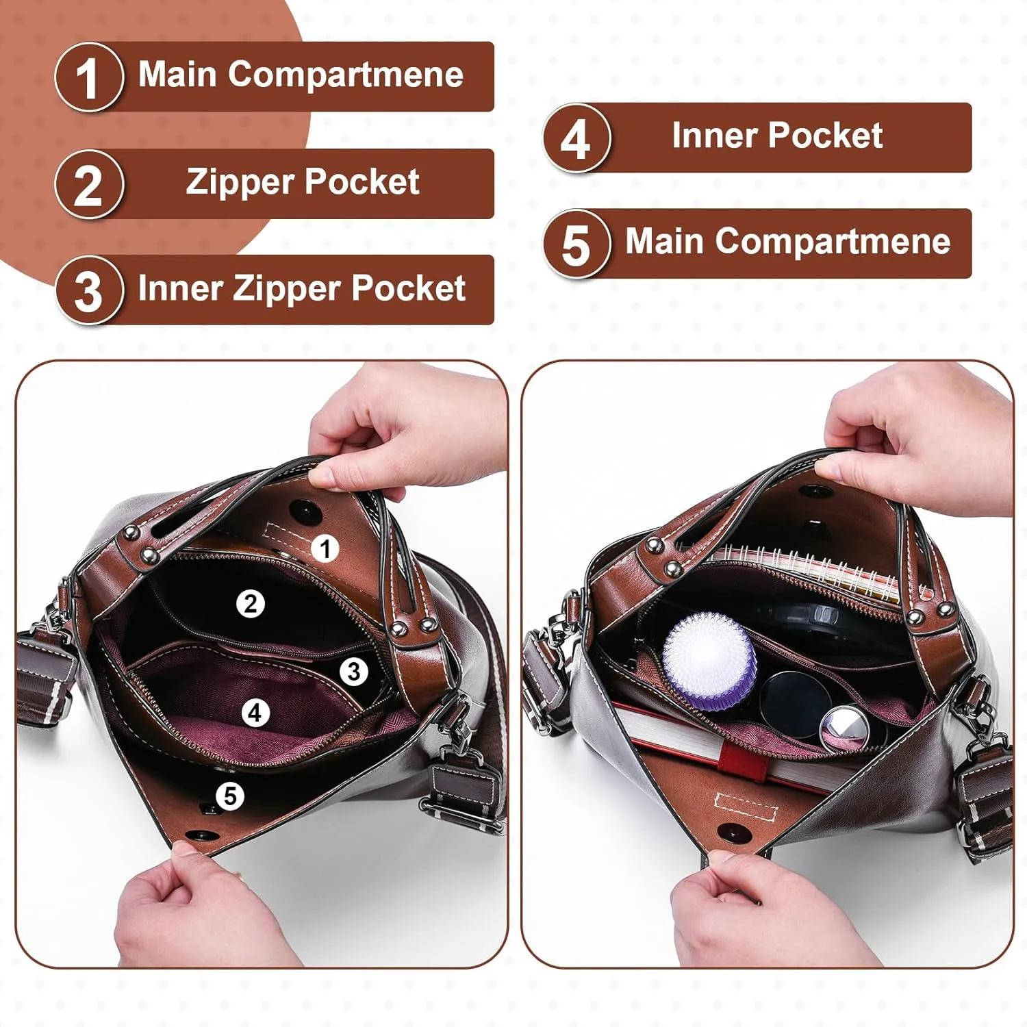 Yonami Genuine Leather Purses - Women's Designer Crossbody Bags  Small Purses for Women, Women's Shoulder Handbags