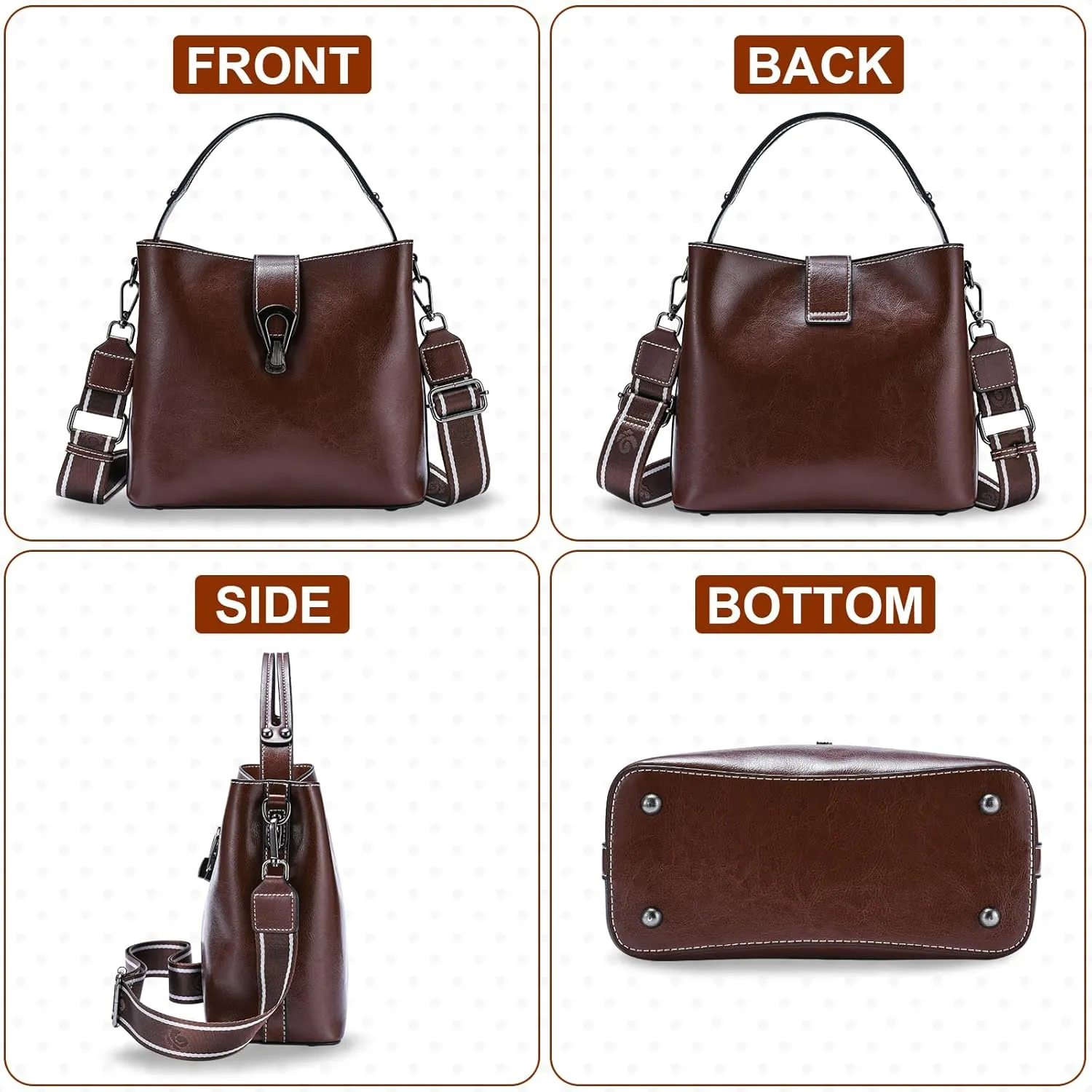 Yonami Genuine Leather Purses - Women's Designer Crossbody Bags  Small Purses for Women, Women's Shoulder Handbags