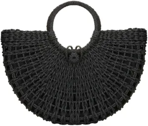 YYW Straw Bags for Women,Hand-woven Straw Top-handle Bag with Round Ring Handle Summer Beach Rattan Tote Handbag