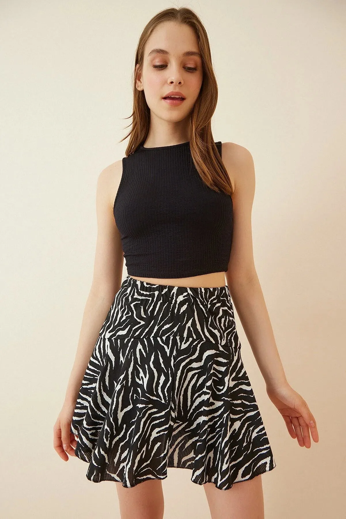 Zebra Short Skirt - Viscose