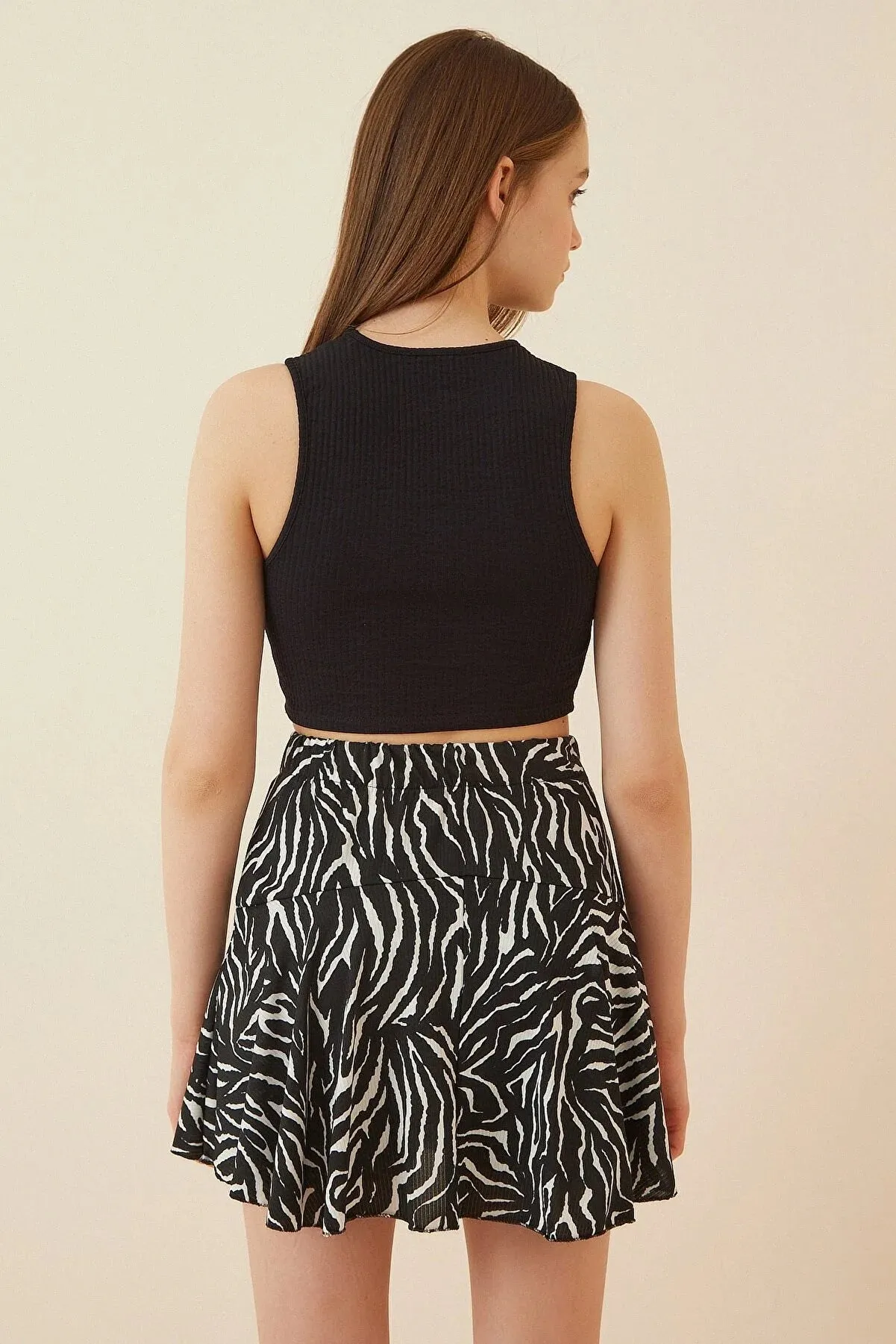 Zebra Short Skirt - Viscose