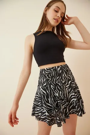 Zebra Short Skirt - Viscose